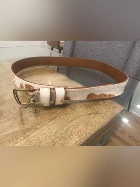 Madewell Cow Print Belt in Calf Hair